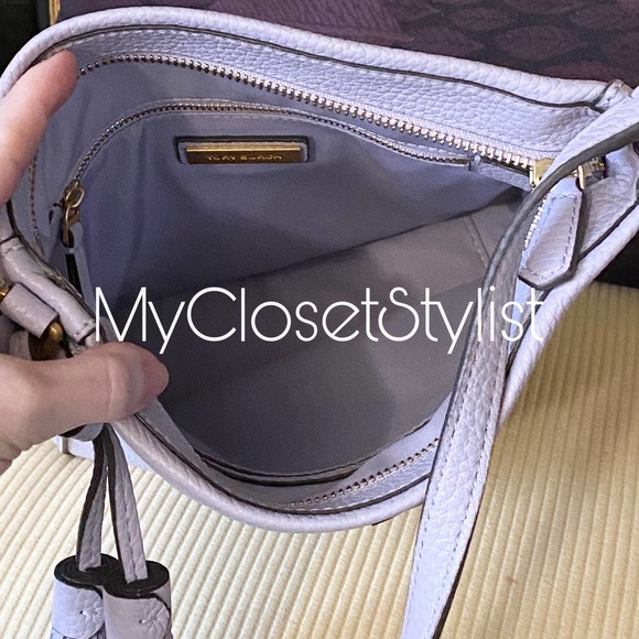 TORY BURCH McGraw Swingpack Pale Violet Crossbody Purse New UNICORN RARE!! - Picture 11 of 13